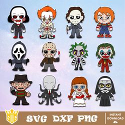 Horror Chibi Character Svg, Horror Svg, Halloween Svg, Cricut, Cut File, Clipart, Silhouette, Vector, Digital Download