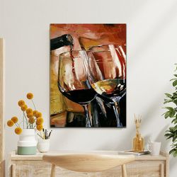 glass canvas print, alcohol room decor, wine whiskey art, different canvas, colorful wall art, office wall decor