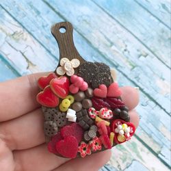 Magnet Miniature Charcuterie Valentine's Day Board DollHouse