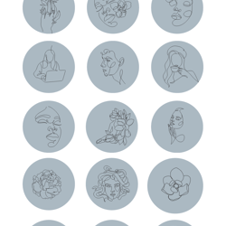 15 blue instagram highlight icons. line art instagram highlights images. boho instagram highlights covers