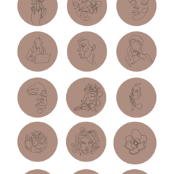 15 brown instagram highlight icons. line art instagram highlights images. boho instagram highlights covers