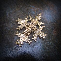 Gutzul handmade bronze cross necklace pendant,ukraine cross necklace jewelry charm,traditional ukrainian jewelry,zgard