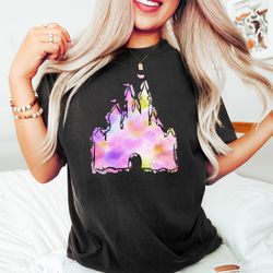 , disney trip shirt, family vacation shirt ,disney watercolor castle minnie t-shirt, disney castle, disney vacation shir