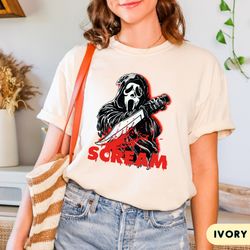 scream vintage halloween t-shirt, scream movie t-shirt, scream shirt, scream movie gift tee, unisex oversized vintage sh
