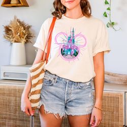 disney vacation shirt, disney trip shirt, family vacation shirt, disney watercolor castle minnie t-shirt, disney castle-