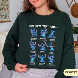 disney stitch god says that i am shirt, stitch gift, stitch family trip hoodie sweatshirt, disney stitch group vacay shi