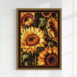sunflowers cross stitch pattern pdf cross stitch chart floral cross stitch pattern cross stitch flower still life