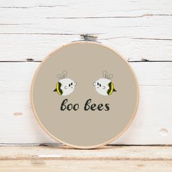 boo bees cross stitch pattern halloween cross stitch pattern cute ghost bee funny cross stitch decor insects crossstitch