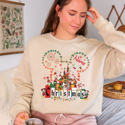 vintage disneyland christmas sweatshirt, christmas family shirt, mickey and friends christmas sweatshirt, disneyland swe