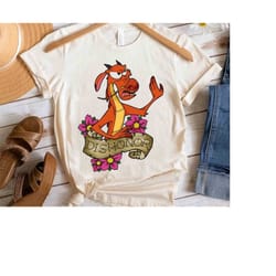 disney mulan funny mushu dragon dishonor floral retro shirt, magic kingdom holiday unisex t-shirt family birthday gift a