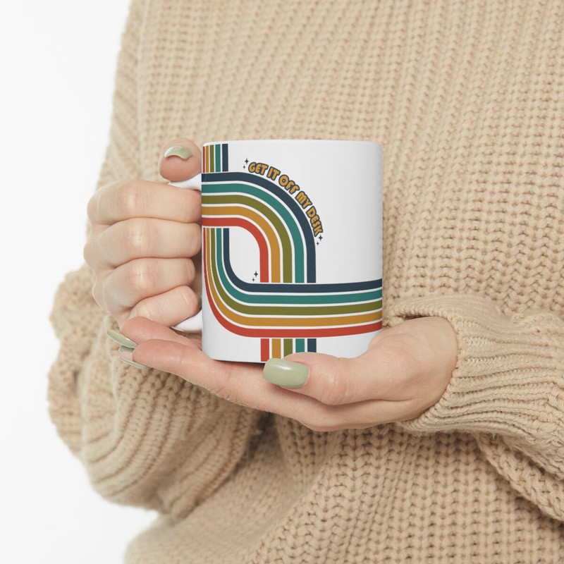 Get it off my desk retro rainbow mug, taylor swift mug, lavender haze mug, taylor swift gift, Ceramic Mug 11oz - 1.jpg