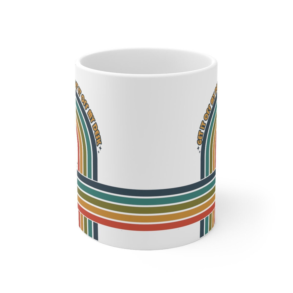 Get it off my desk retro rainbow mug, taylor swift mug, lavender haze mug, taylor swift gift, Ceramic Mug 11oz - 2.jpg