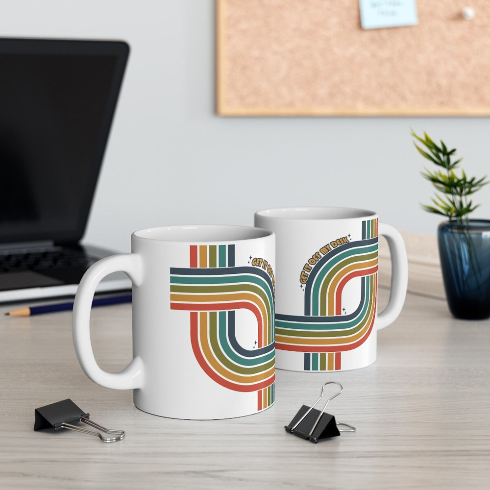 Get it off my desk retro rainbow mug, taylor swift mug, lavender haze mug, taylor swift gift, Ceramic Mug 11oz - 5.jpg