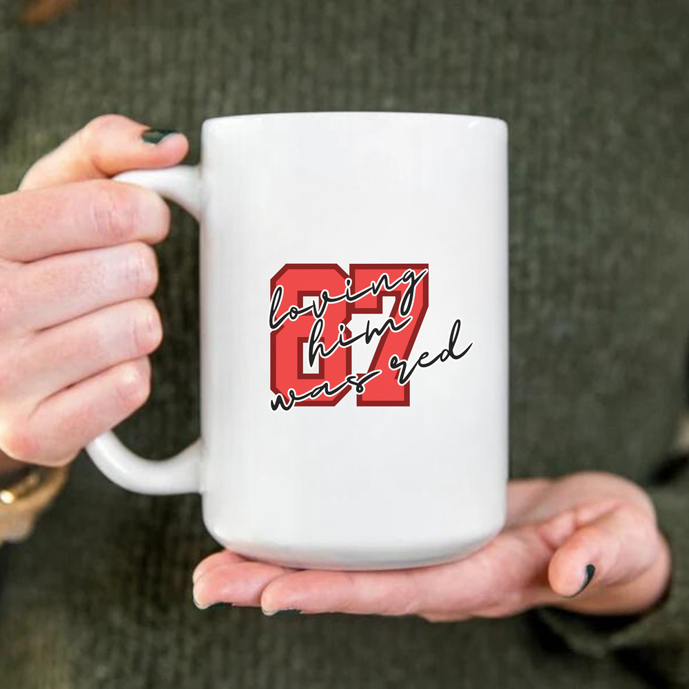 Loving Him Was Red - Taylor Merch - Gift for Swiftie Fans - Ceramic Mug, Cute Ceramic Mug - Unique Coffee Cup - Artisan - 15oz - 2.jpg