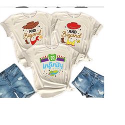 toy story infinity and beyond shirt, buzz lightyear shirt, sheriff woody shirt, toy story jessie shirt, disney toy story