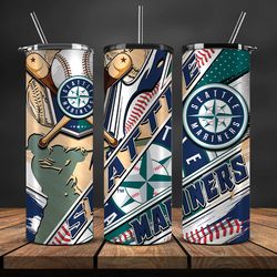 seattle mariners tumbler wrap, mlb logo, mlb baseball logo png, mlb, mlb sports 08