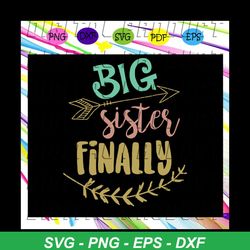 big sister finally, big sister gift, big sister announcement svg files for cricut silhouette svg, dxf, eps, png instant