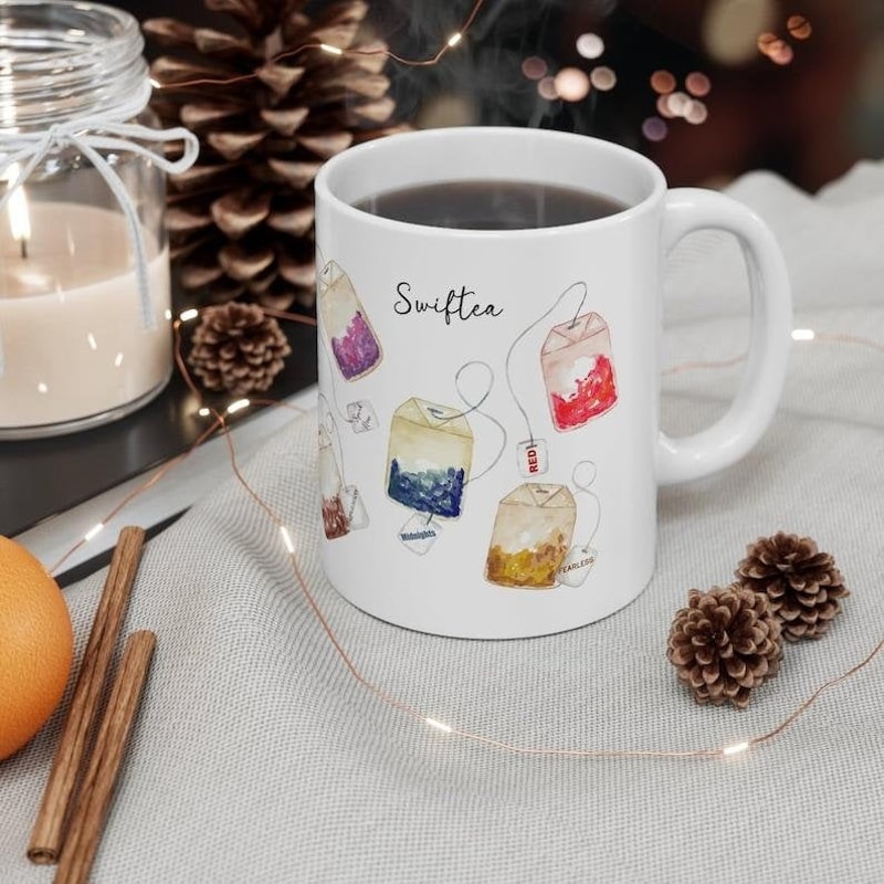 Taylor's Album Name Tea Bags Mug, Taylor's Version Mug, Taylor Swiftea Mug, Swiftea Cup, Eras Tour Fan Gift,Christmas Gift, Teabag albums - 2.jpg