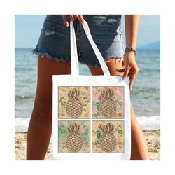 summer pineapples png file - sublimation designs, summer png, pineapple clipart, t-shirt design, digital download, retro