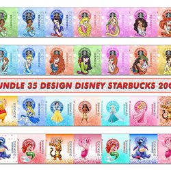 Bundle 35 Design Disney Starbucks 20oz, Tumbler Bundle Design, Sublimation Tumbler Bundle, 20oz Skinny Tumbler 11