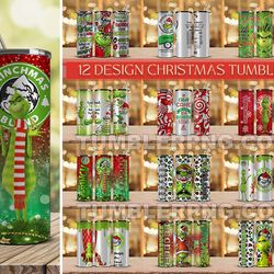 12 design christmas tumbler, tumbler bundle design, sublimation tumbler bundle, 20oz skinny tumbler 20
