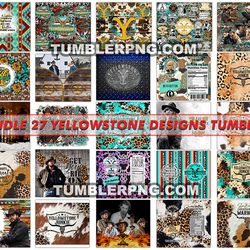 bundle 27 yellowstone design tumbler, tumbler bundle design, sublimation tumbler bundle, 20oz skinny tumbler 24
