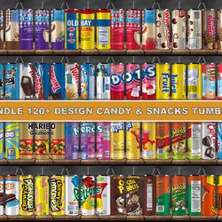 bundle 120  design candy snacks tumbler, tumbler bundle design, sublimation tumbler bundle, 20oz skinny tumbler 12