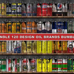Bundle 120 Design Oil Brands BumBler, Tumbler Bundle Design, Sublimation Tumbler Bundle, 20oz Skinny Tumbler 20