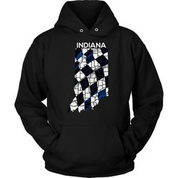 indiana state indianapolis checkered flag map u.s.a hoodie