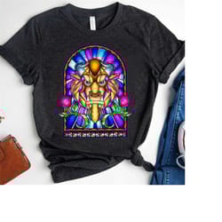 disney beauty and the beast stained glass window shirt, disneyland vacation trip, unisex t-shirt family birthday gift ad