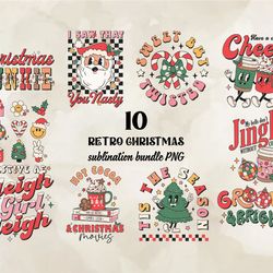 10 retro christmas bundle png, christian christmas svg, christmas design, christmas shirt, christmas 85