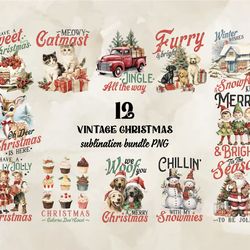 12 Vintage Christmas Bundle Png, Christian Christmas Svg, Christmas Design, Christmas Shirt, Christmas 84