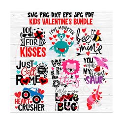 kids valentine's day t-shirt design bundle svg cutting files for silhouette and cricut crafters - svg dfx png formats -