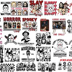 horror movie characters bundle svg horror movie characters svg, michael myers svg, jason voorhees svg, scream svg, chuck