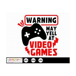 warning may yell at video games, gamer digital art instant download