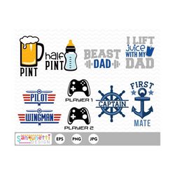 father and son clipart, family digital art graphic