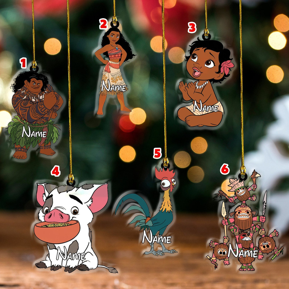 Personalized Disney Princess Ornament, Disney Xmas Ornament, Cinderella Aurora Frozen Ariel Ornament - 1.jpg