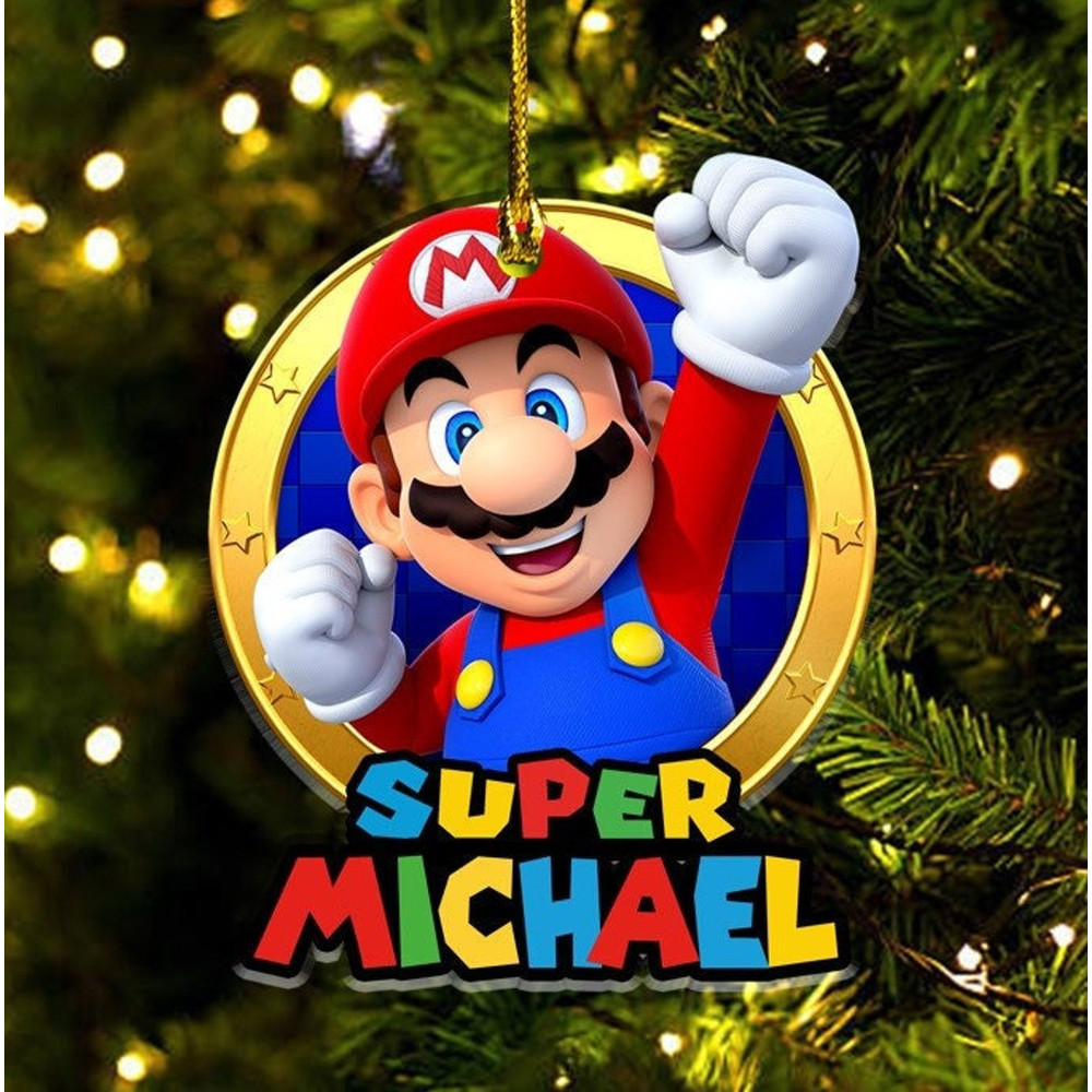 Personalized Super Mario Ornament, Super Mario Christmas Ornament, Gamer Gift, Christmas Ornament For Kid - 1.jpg
