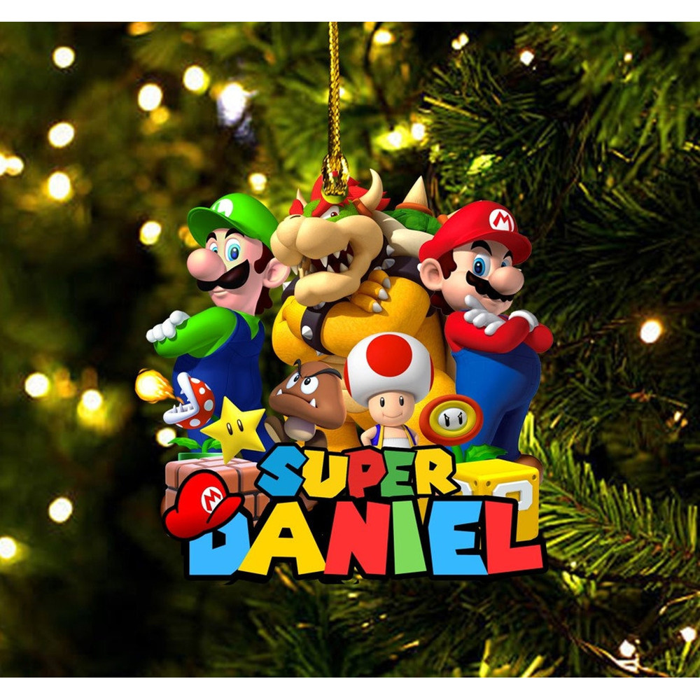Personalized Super Mario Ornament, Super Mario Christmas Ornament, Gamer Gift, Christmas Ornament For Kid - 1.jpg