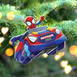 spiderman personalized 2 sided ornament, spiderman kid christmas ornament, spiderman personalized gift