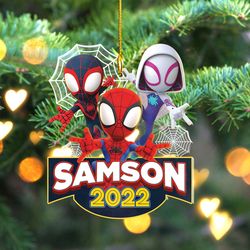 spidey and his amazing friends personalized ornament, spidey christmas ornament, spidey boy