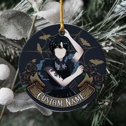 wednesday addams christmas , wednesday addams christmas decor, personalized floral halloween wednesday movie