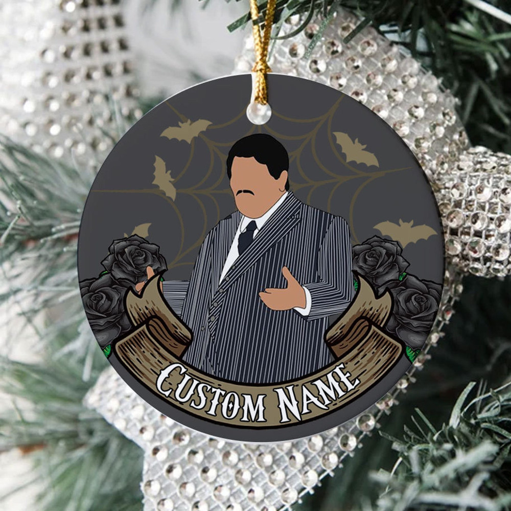 Wednesday Addams Christmas , Wednesday Addams Christmas Decor, Personalized Floral Halloween Wednesday Movie Characters Christmas Ornament - 4.jpg