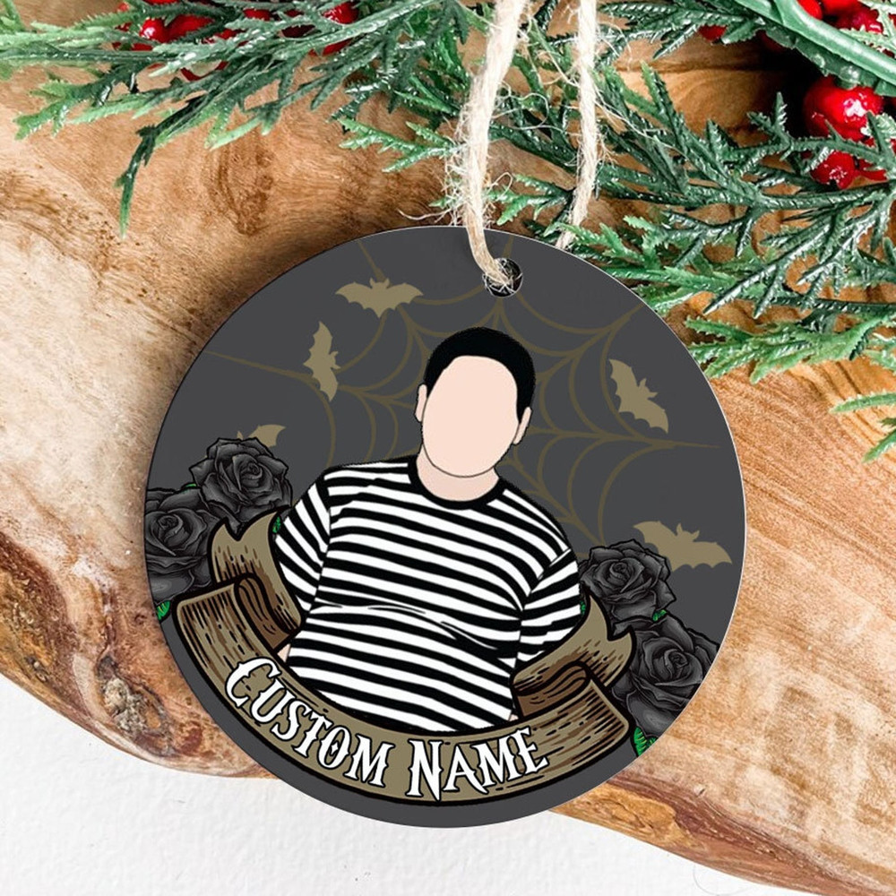Wednesday Addams Christmas , Wednesday Addams Christmas Decor, Personalized Floral Halloween Wednesday Movie Characters Christmas Ornament - 7.jpg