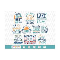 lake svg bundle, summer lake clipart, instant download