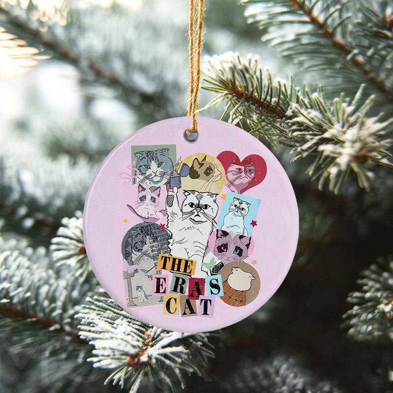 Blue Dog Family Round Ceramic Christmas Ornament, Custom Christmas Family Bluey Ornament, Gift for Family Christmas, Christmas Decorations - 1.jpg