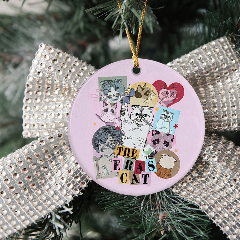 Blue Dog Family Round Ceramic Christmas Ornament, Custom Christmas Family Bluey Ornament, Gift for Family Christmas, Christmas Decorations - 3.jpg