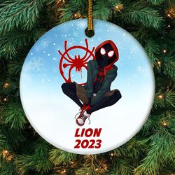 custom miles morales ornament, spider verse ornament, spiderman 2023 ornament