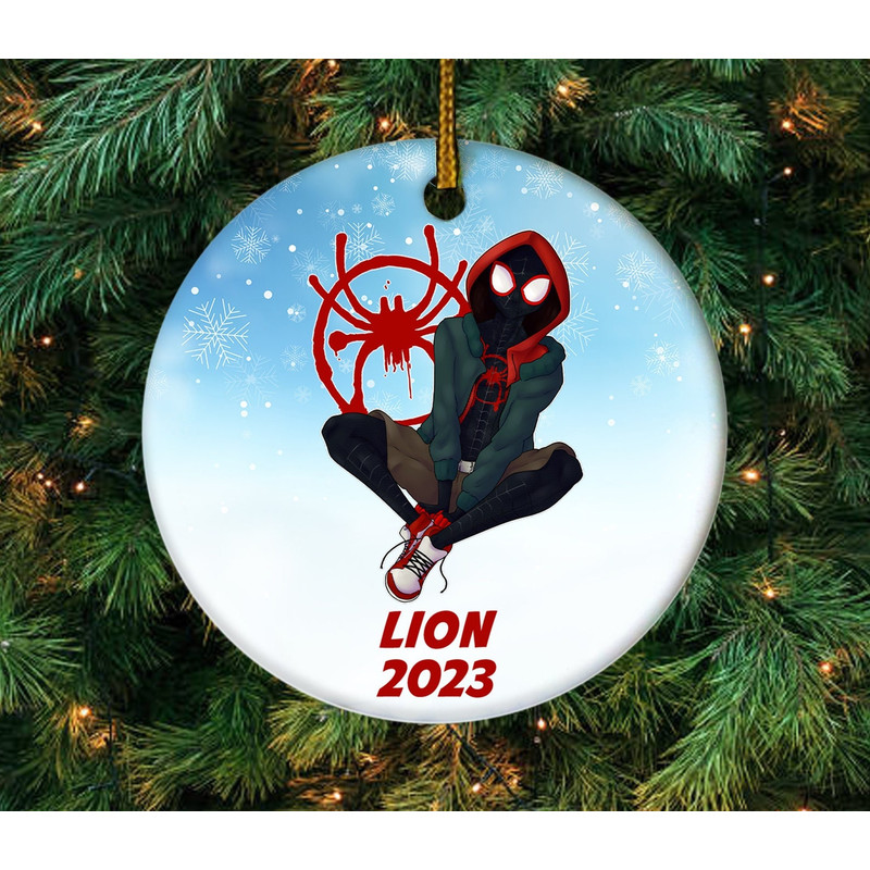 Custom Miles Morales Ornament, Spider Verse Ornament, Spiderman 2023 Ornament, Spider Boy Christmas Ornament - 1.jpg
