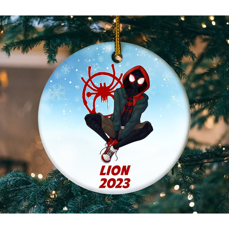Custom Miles Morales Ornament, Spider Verse Ornament, Spiderman 2023 Ornament, Spider Boy Christmas Ornament - 2.jpg
